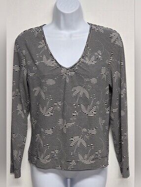 S. Oliver 11 Jr Top Pullover V Neck Lomg Sleeve Striped Stretch